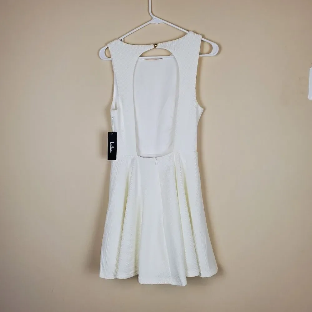 Lulus White Backless Skater Mini Dress